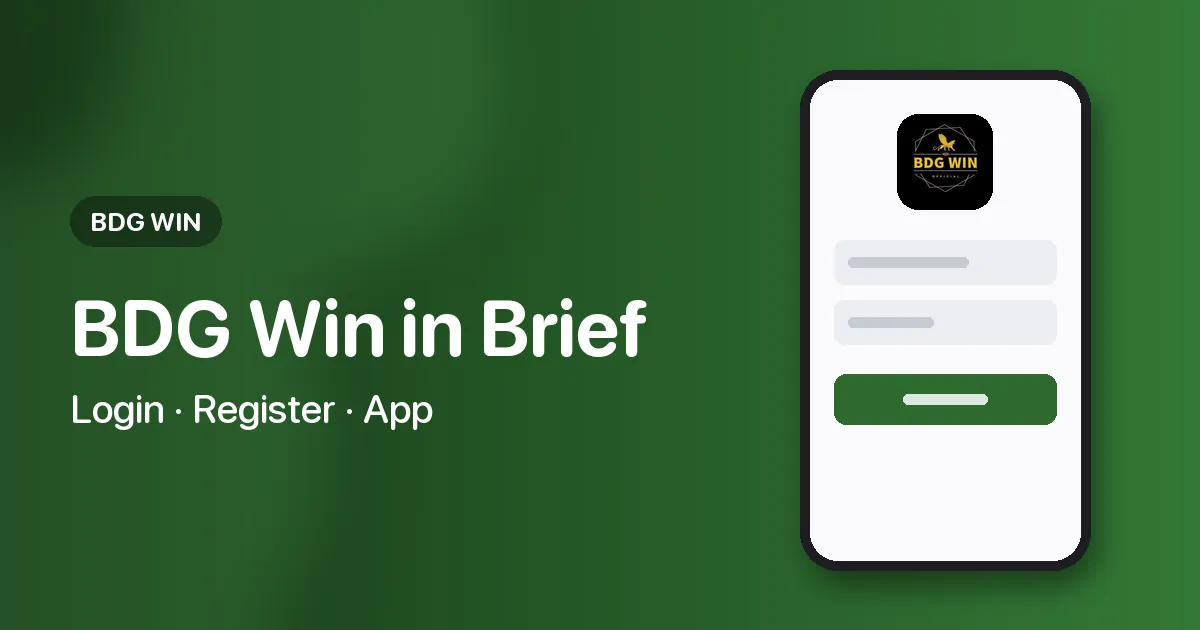 Banner for BDG Win Help showing the login, register and app topics